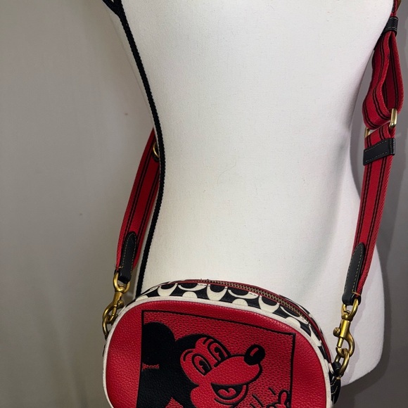 Coach Red and Black Crossbody Bag Mickey Mouse - Picture 1 of 12